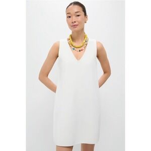 NEW Pomander Place Knit Bixby Dress V-Neck Sleeveless Knit Shift Ivory Large